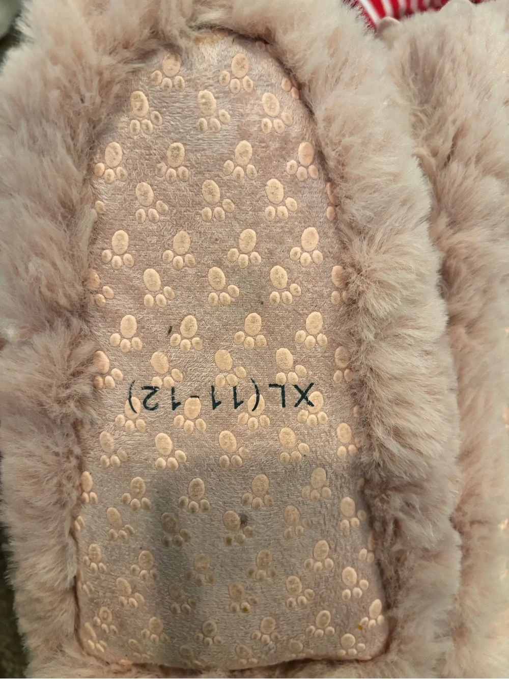 Plush Pink Fuzzy Slipper Boots with Glitter Toes